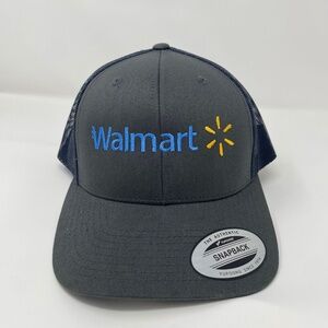 Walmart Logo Gray Dark Grey Blue Trucker Hat Cap Adult OS